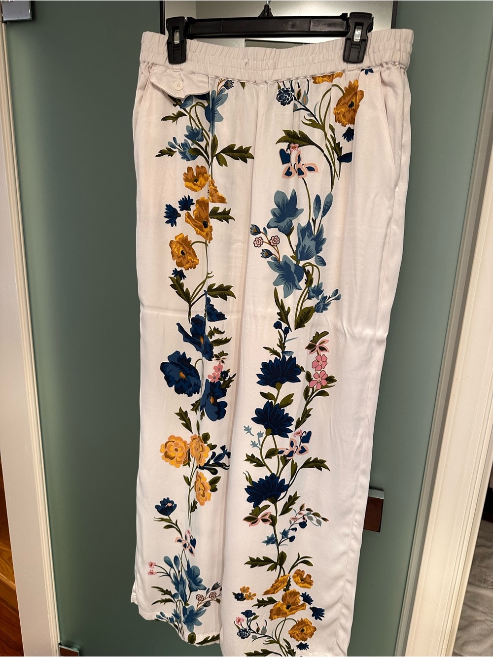 Anthropologie satin long elastic waist pants. - Picture 3 of 6
